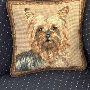 Yorkshire Terrier Needlepoint Pillow